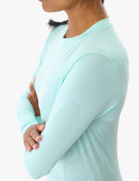 PERFORMANCE LS TSHIRT W SHELL BLUE, M