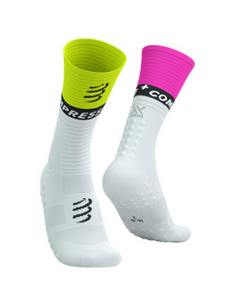 MID COMPRESSION SOCKS V2.0 WHITE/SAFE YELLOW/NEO PINK, T1