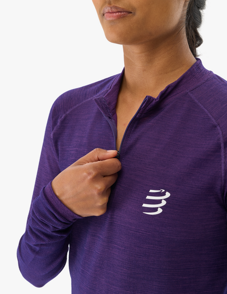 TRAIL HALF-ZIP LS W PURPLE, S