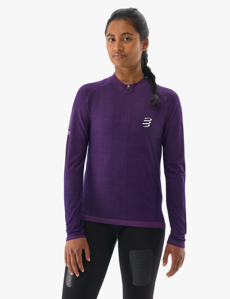 TRAIL HALF-ZIP LS W PURPLE, S