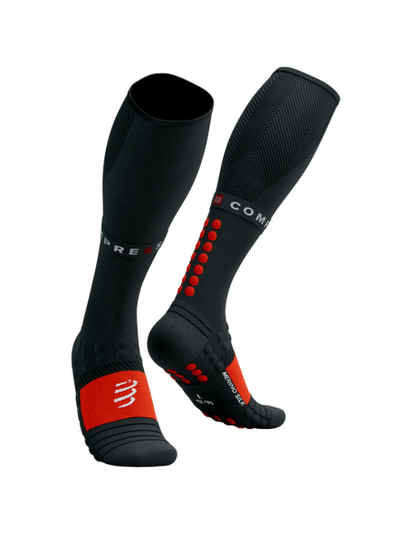 FULL SOCKS WINTER RUN BLACK/HIGH RISK RED, T2