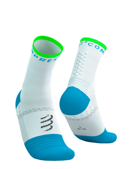 PRO MARATHON SOCKS V2.0 WHITE/NORSE BLUE/NEON GREEN, T3
