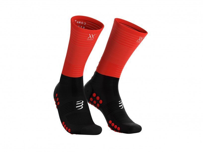MID COMPRESSION SOCKS BLACK/RED, T4