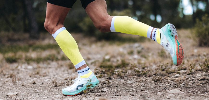 ULTRA TRAIL LOW SOCKS WHITE/SAFE YELLOW, T1