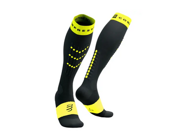 ALPINE SKI FULL SOCKS, BLACK/SAFE YELLOW, T3