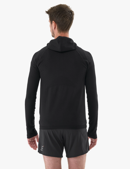 3D THERMO SEAMLESS HOODIE ZIP, BLACK, L